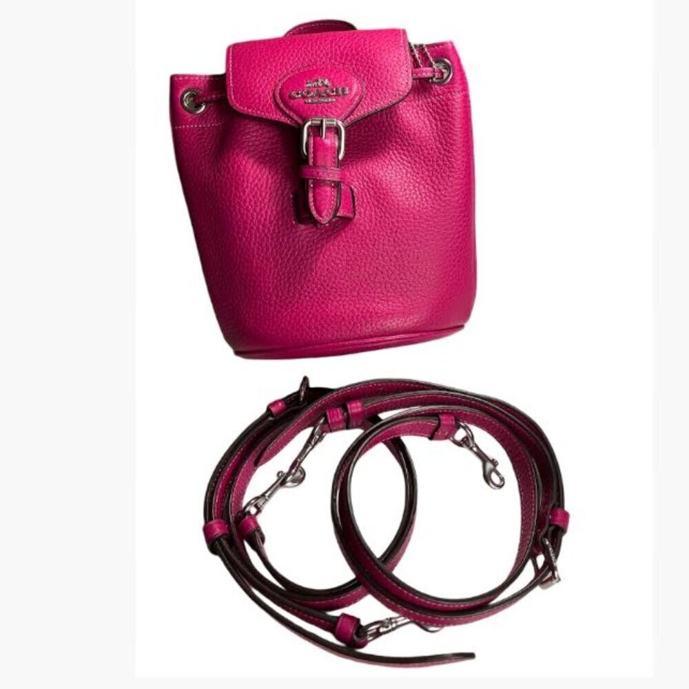 Coach Amelia Backpack Fuchsia Convertible Crossbody with COA NWT - Picture 14 of 16